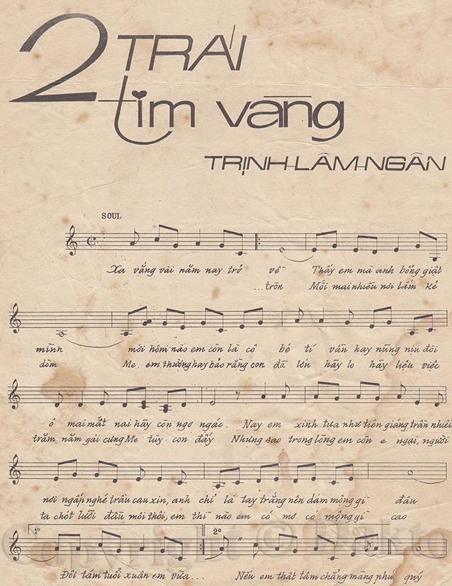 Sheet nhạc Hai Trái Tim Vàng